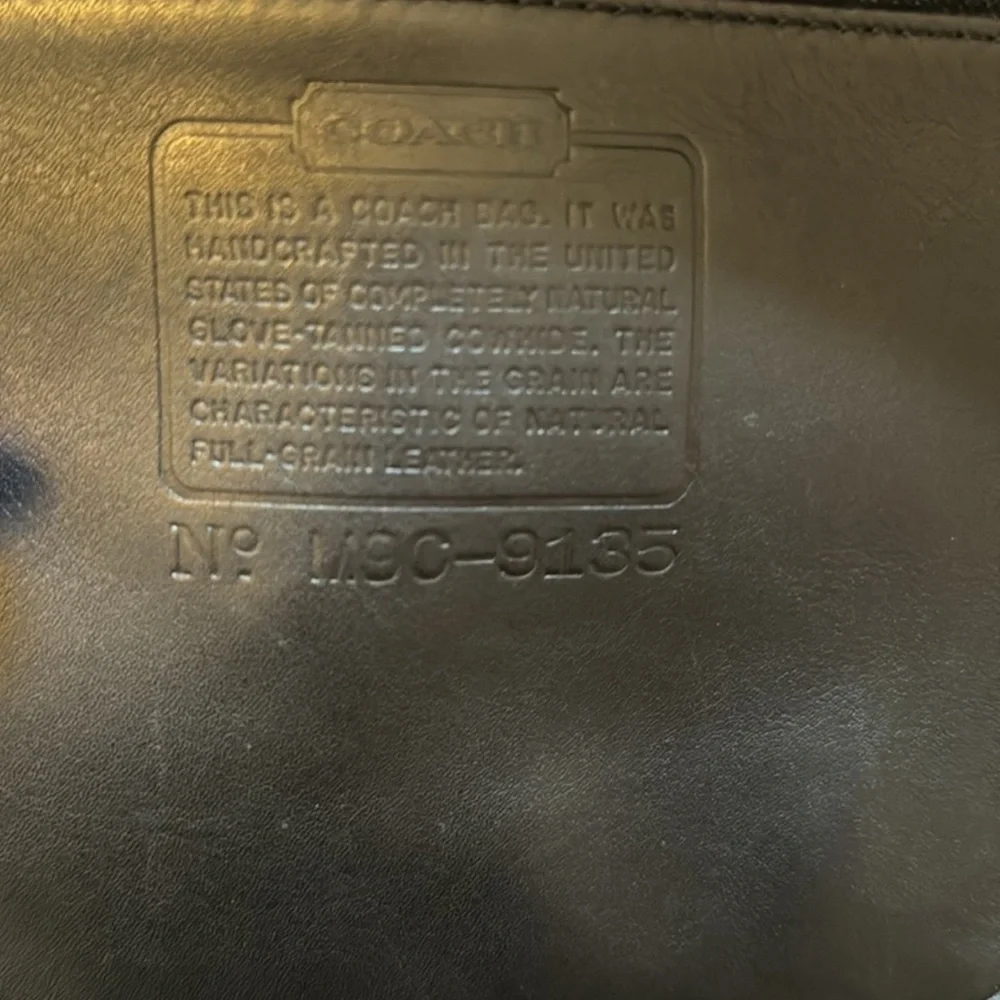 Vintage Coach 9135 90’s Black Leather Slim Hippie Crossbody Saddle Bag - Picture 9 of 10